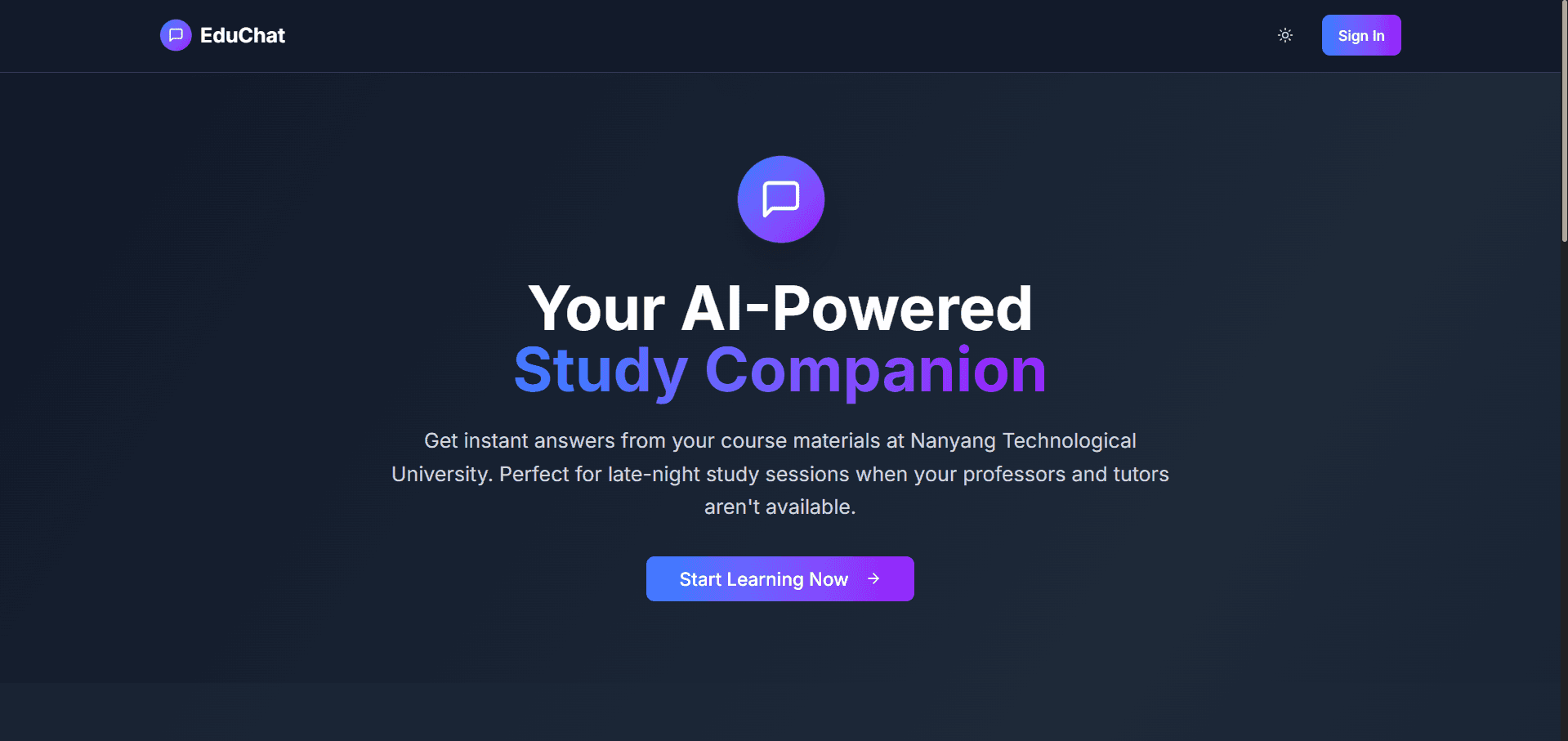 EduChat Landing Page